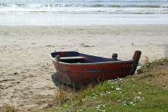 sloep op het strand