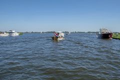 Cruising on the Sneekermeer in Friesland the Netherlands on a beautiful summer day